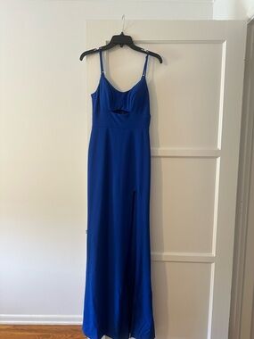 Royal Blue Spaghetti Strap Evening Dress
